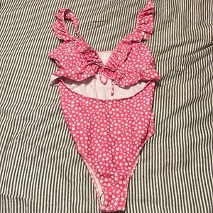 Pink floral one piece